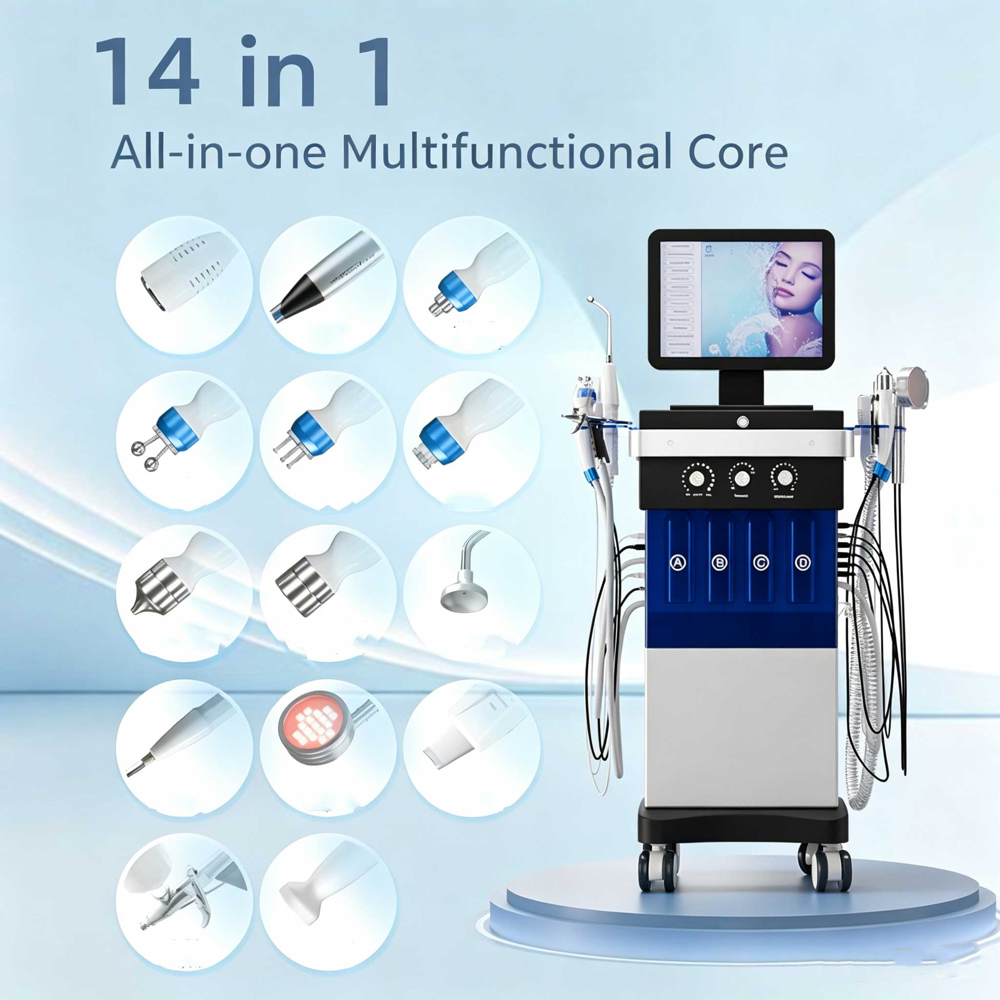 Skincare Whitening - อุปกรณ์ดูแลผิวหน้า 14 in 1 Water Light