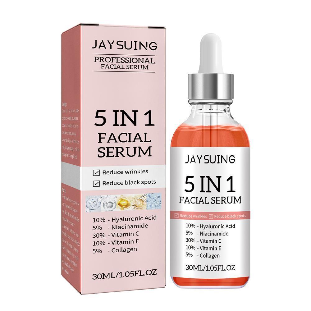 Ferulic Acid Serum - เซรั่มบำรุงผิวหน้า30มล. 5อิน1วิตามินซีให้ความชุ่มชื้นเซรั่มบำรุงผิวหน้าลดขนาดรูขุมขนดูแลผิวให้เรียบเนียนชุ่มชื้น