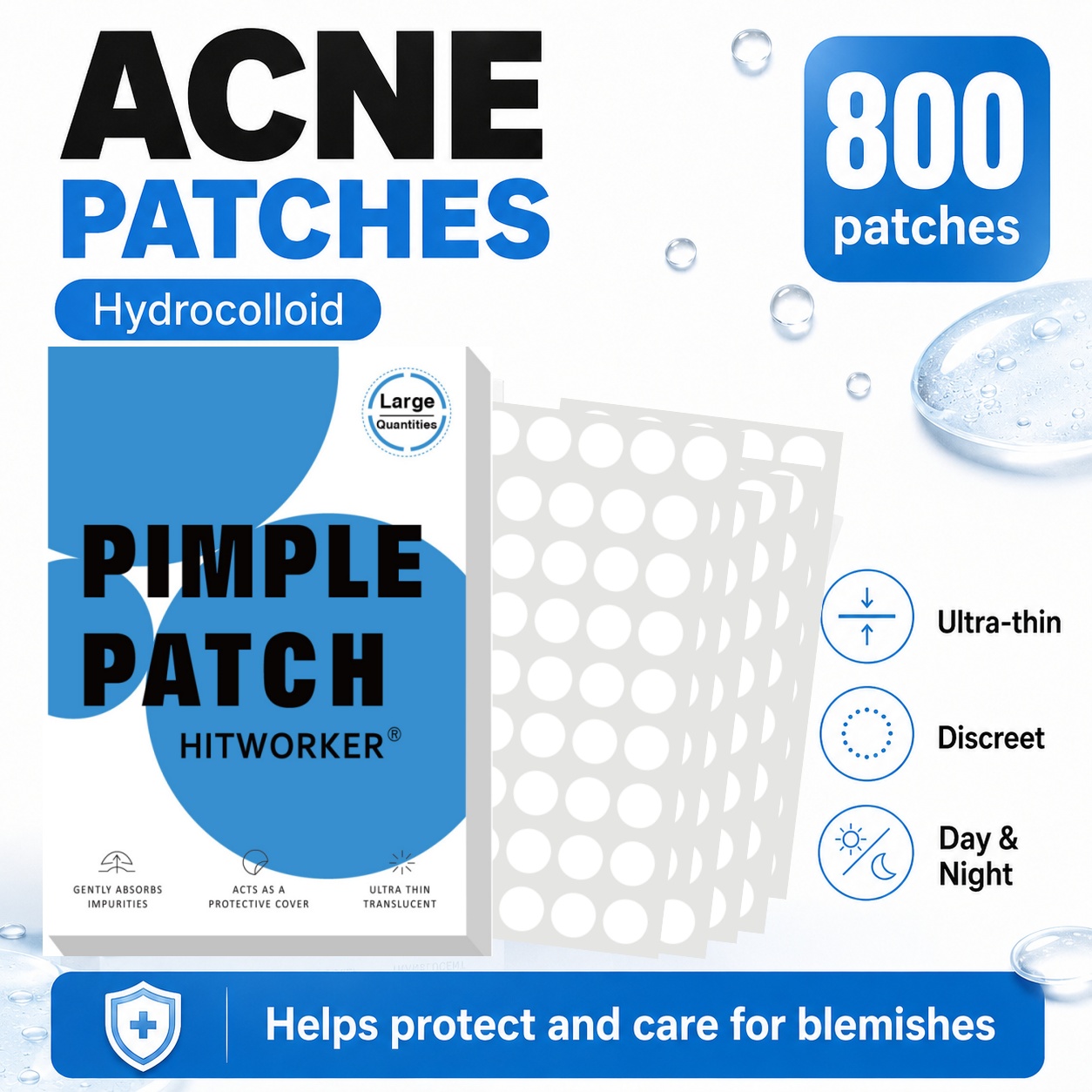 แผ่นแปะสิวไฮโดรคอลลอยด์ 800 ชิ - Skincare Acne บทวิจารณ์และราคา